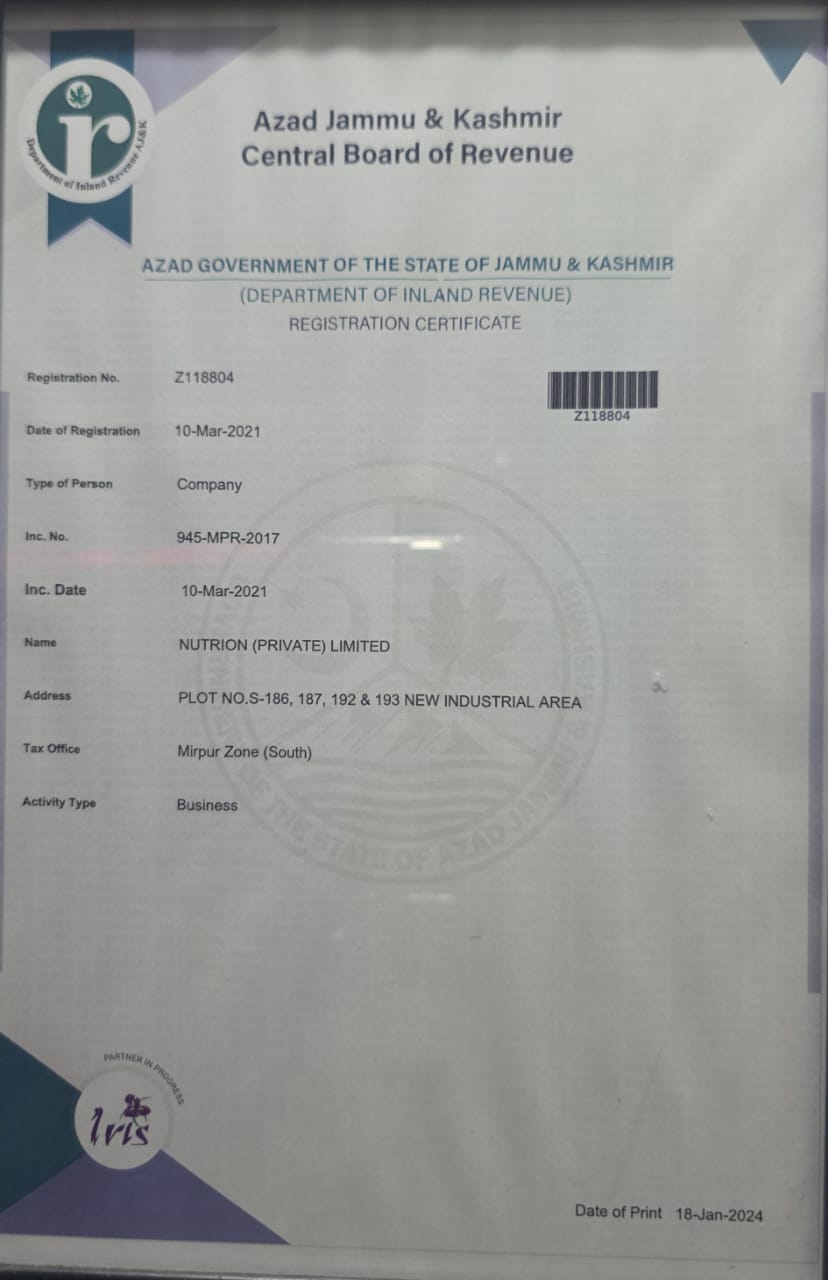 Nutrition Certification certificate